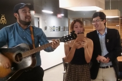 Singing at party